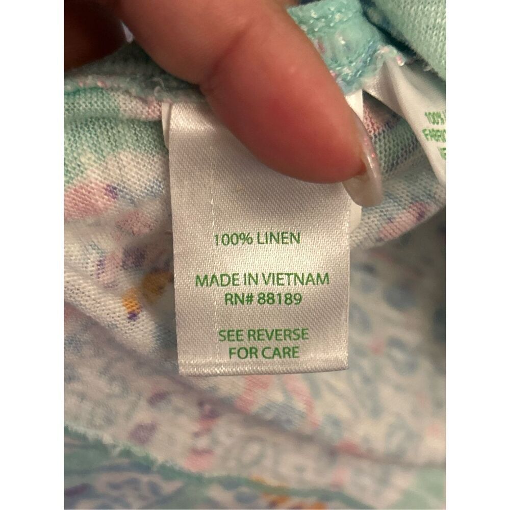 Lilly Pulitzer Mikela 100% Linen T-shirt sz XL breathable beach vacation stretch - Picture 4 of 8